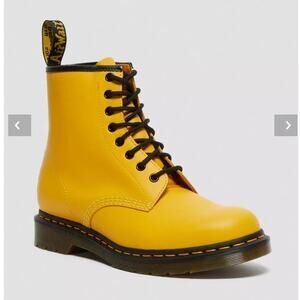 Dr. Martens 1460 Smooth Leather Lace Up Boots in Yellow